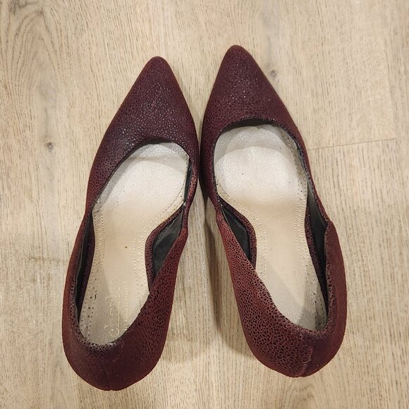 Charles David Burgundy Heels Size 7.5 - Picture 1 of 4
